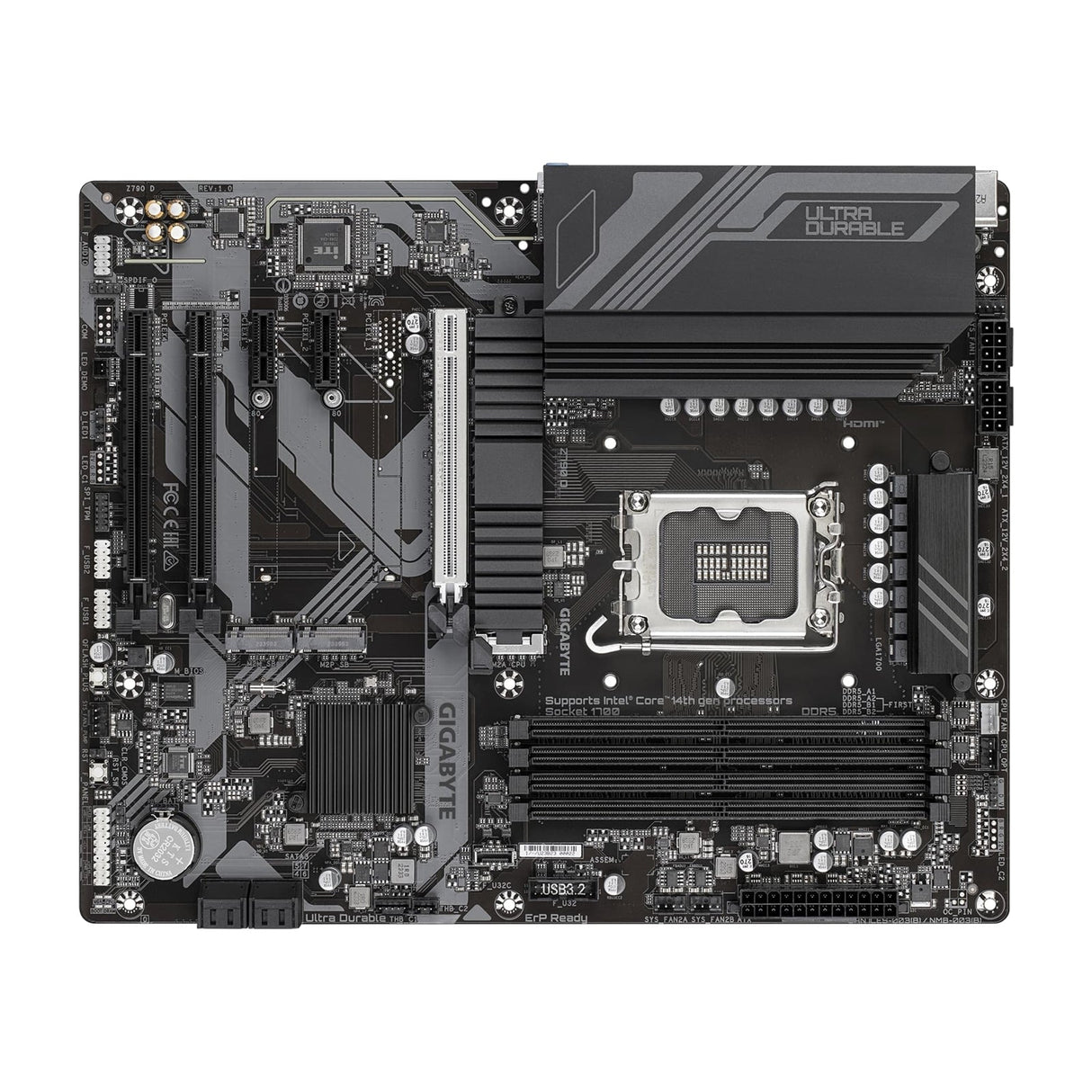 Gigabyte Z790 D Ultra Durable Intel 1700 Socket Motherboard, ATX, 4x DDR5 Slots, 3x M.2 Sockets, 2.5GbE LAN, 1x DisplayPort / 1x HDMI Port