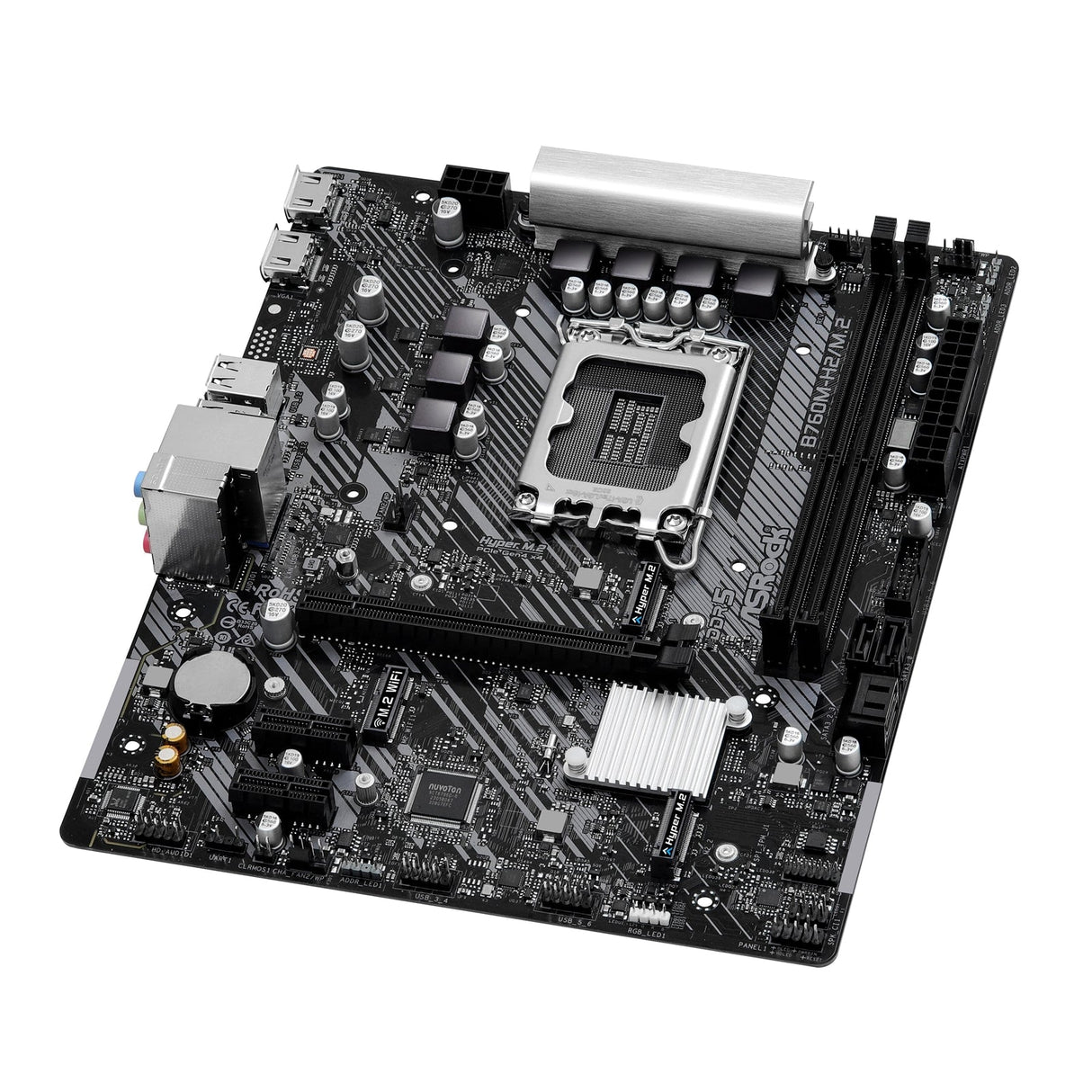 ASRock B760M-H2/M.2 Intel 1700 Socket Motherboard, Micro-ATX, 2x DDR5 Slots, 2x M.2 Socket, 2.5GbE LAN, 2x HDMI Port
