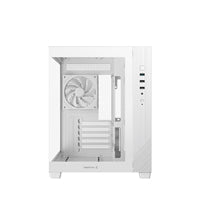 DeepCool CG330 3F ARGB Dual-Chamber Micro-ATX Tower Case, Tempered Glass Panels, 3 x 120mm ARGB Fans, USB 3.0, ITX/Micro-ATX, White