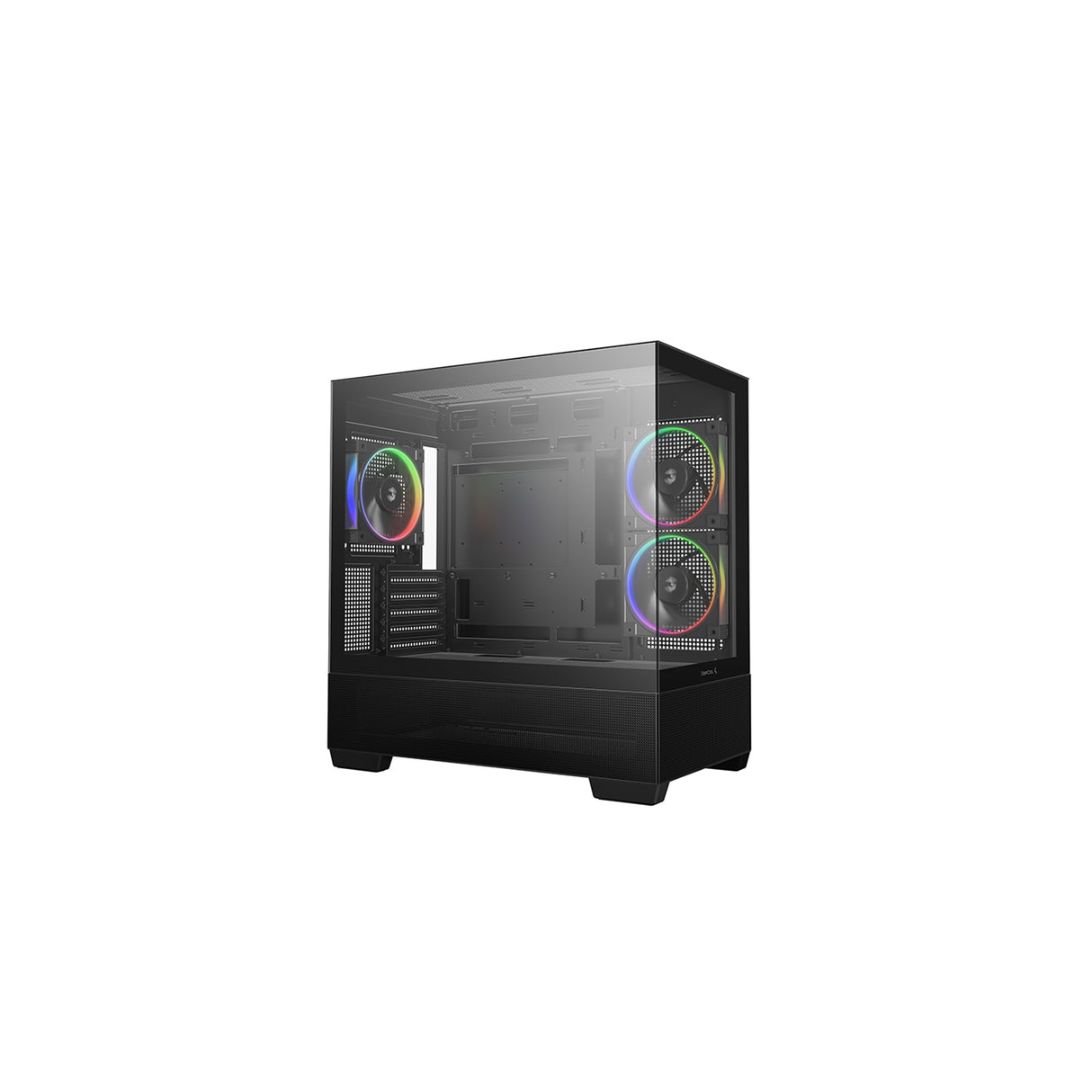 DeepCool CG380 3F Micro-ATX Gaming Case Black Panoramic Tempered Glass Side Panel, Mesh Airflow Front, 3 Pre-Installed ARGB Fans, USB-C & USB-A Front I/O, Spacious SFF/mATX/ITX Build Support
