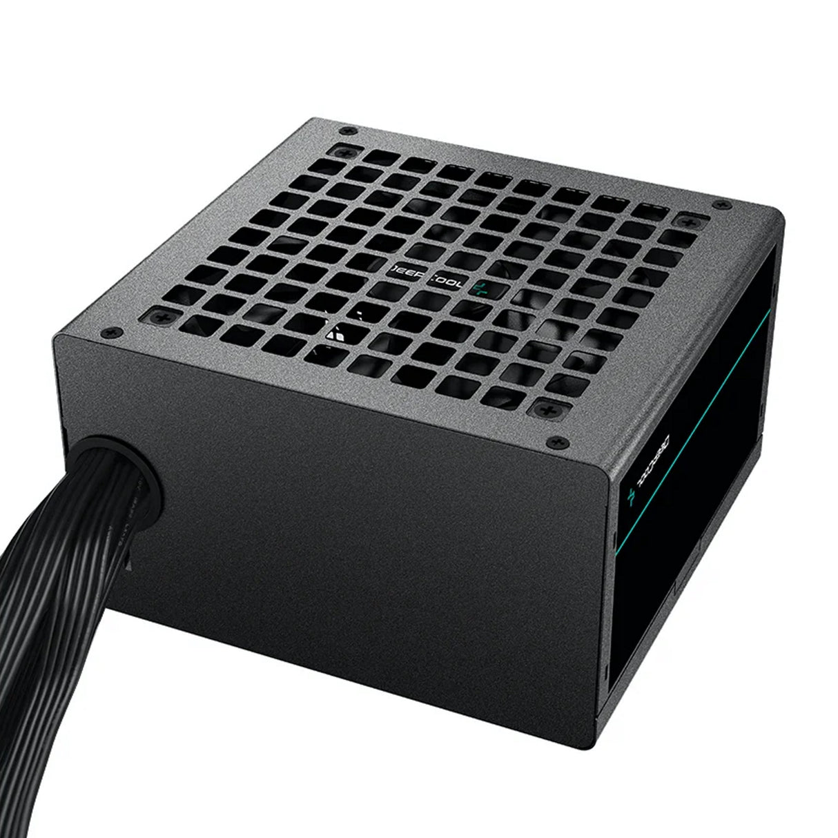DeepCool PF500 500W PSU, 120mm Silent Hydraulic Bearing Fan, 80 PLUS White, Non Modular, UK Plug, Flat Black Cables, Efficient & Affordable