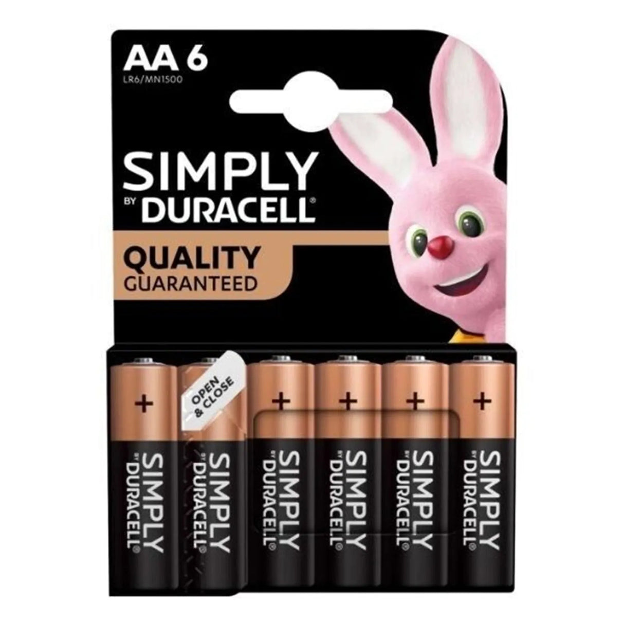 Duracell Simply Alkaline AA Batteries, Pack of 6
