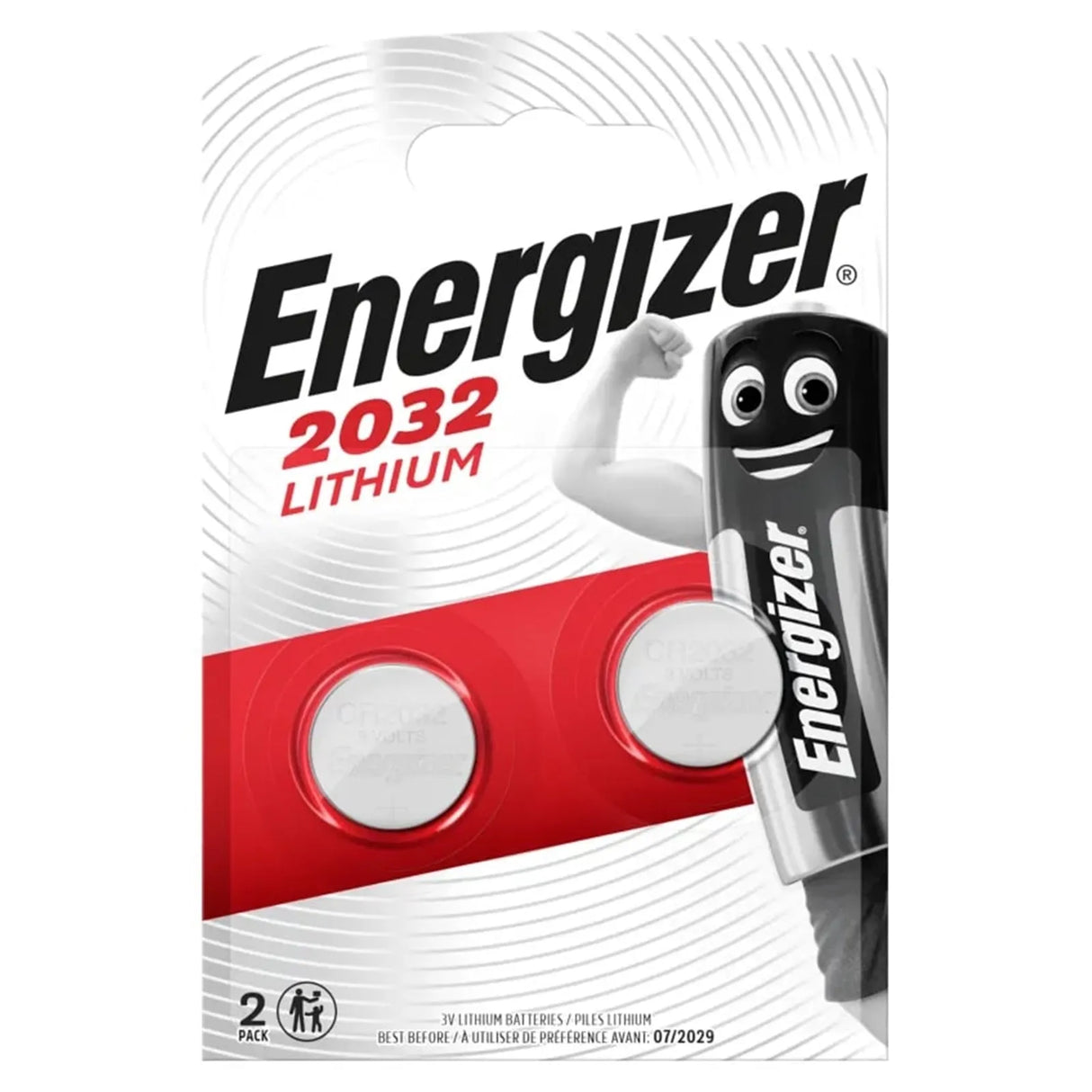 Energizer Lithium CR2032 Coin Cell Batteries, Pack ng 2