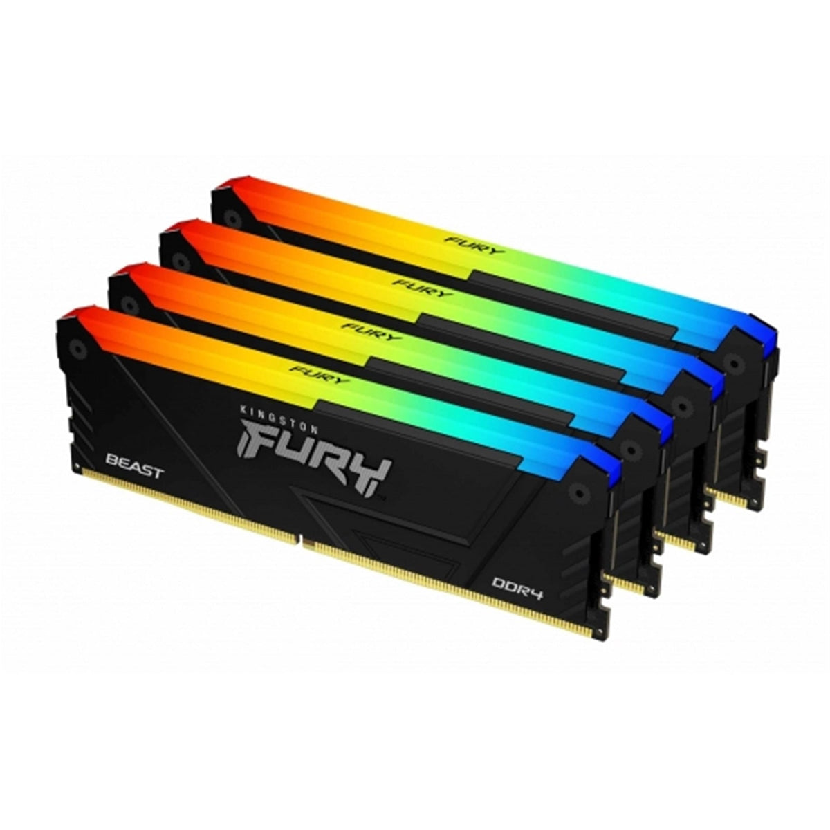 Kingston FURY Beast KF436C18BB2AK4/128 128GB (4x 32GB) DIMM System Memory, 3600MHz, DDR4, CL18, Black, RGB, Intel XMP