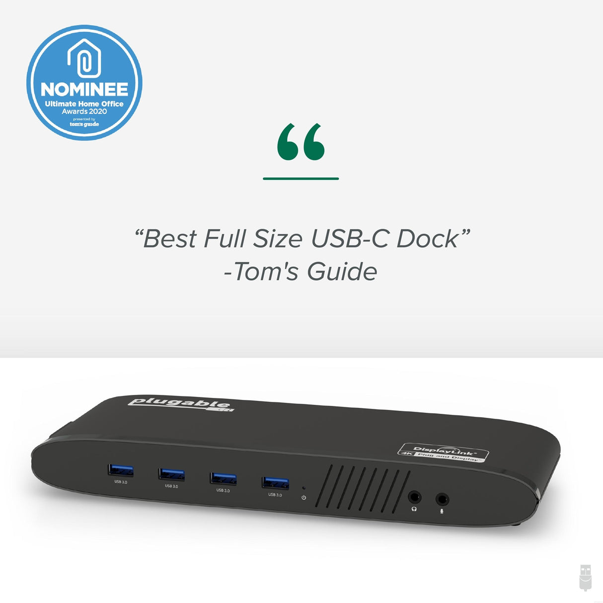 Plugable UD-6950H Universal Dual Monitor 4K USB-A/USB-C DisplayLink Certified Docking Station