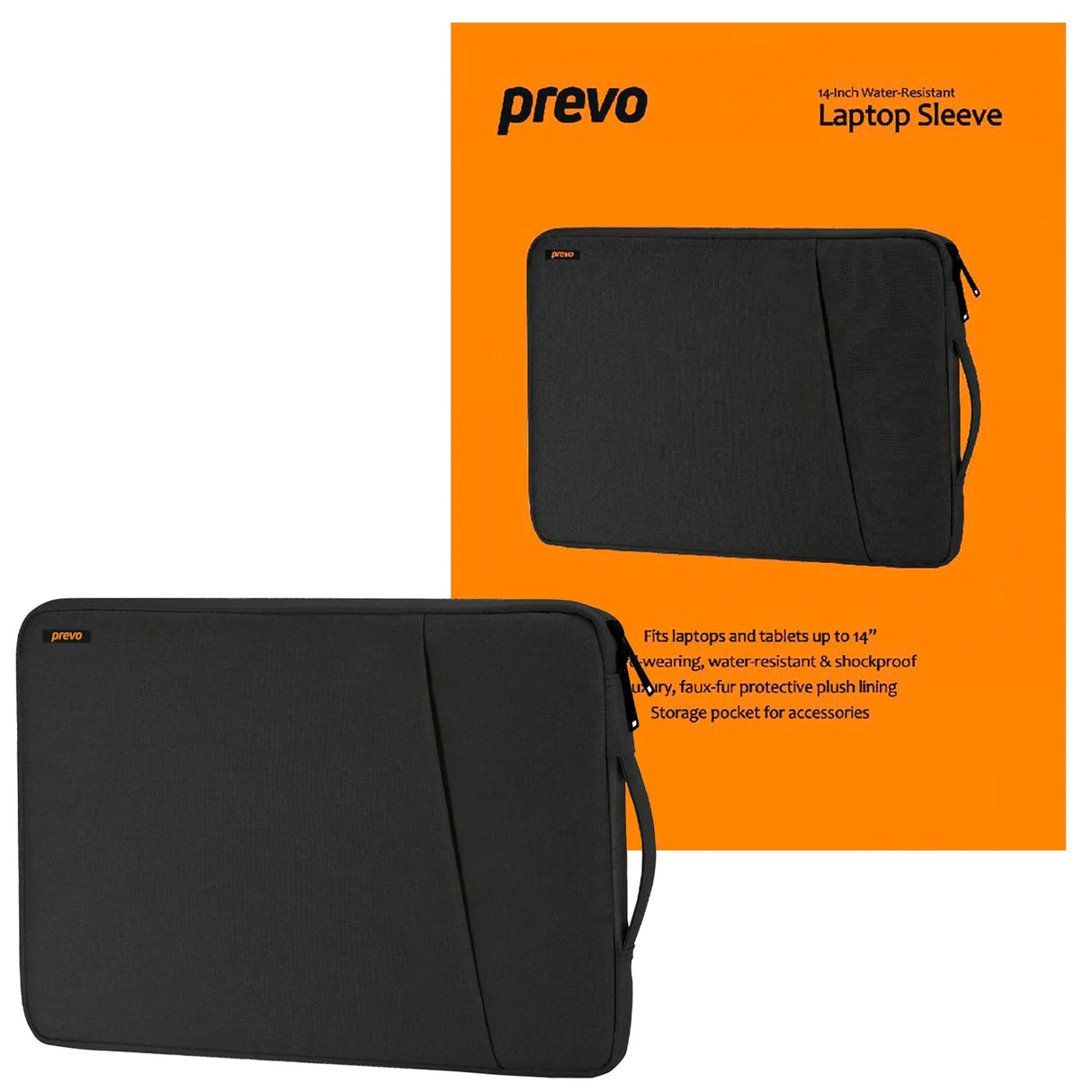 Prevo 14 Inch Laptop Sleeve, May Side Pocket, Cushioned Lining, Itim