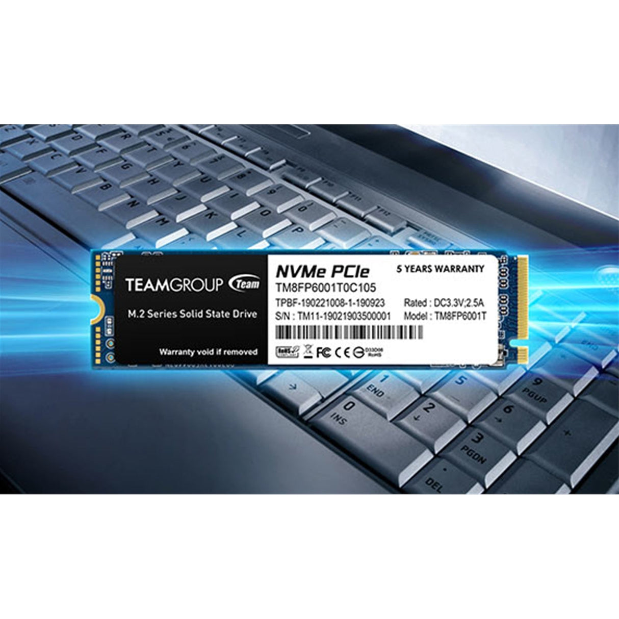 Team MP33 (TM8FP6512G0C101) 512GB NVMe SSD, M.2 Interface, PCIe Gen3, 2280, Read 1600MB/s, Write 1000MB/s, 3 Year Warranty