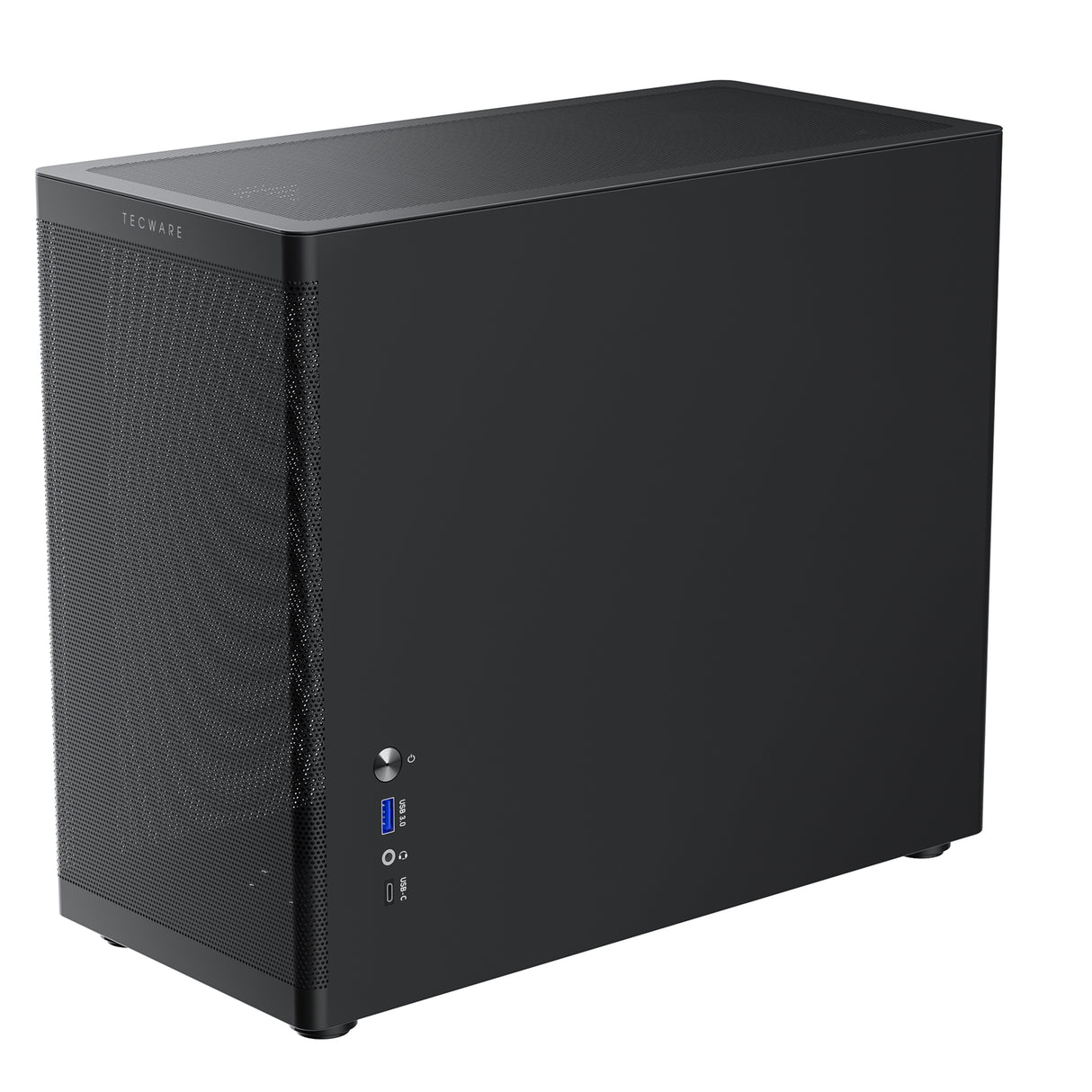 TecWare Fusion 3 mATX Compact PC Case, High Airflow SFF Chassis, 3 Fans Included, Top-Mount ATX/SFX PSU Support, USB-C, Supports 280mm GPU & Dual Radiators, Black