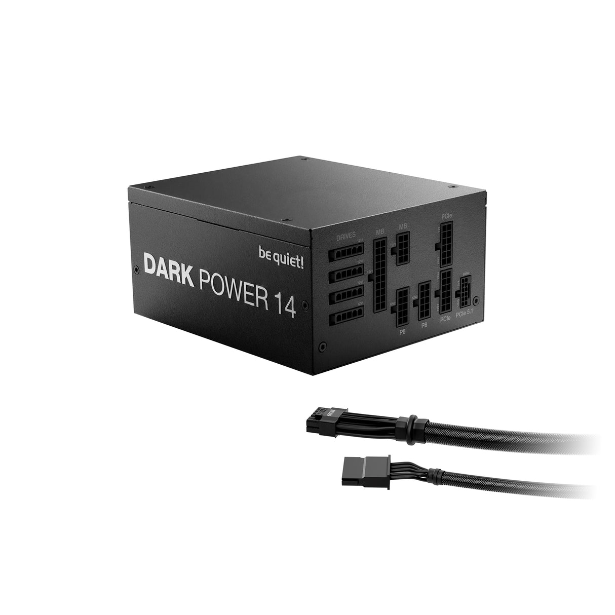 be quiet! DARK POWER 14, 1200W, 80 PLUS certified and Cybenetics efficiency, ATX 3.1 compliant, PCIe 5.1 compatible, backed by a 10-year manufacturer's warranty.