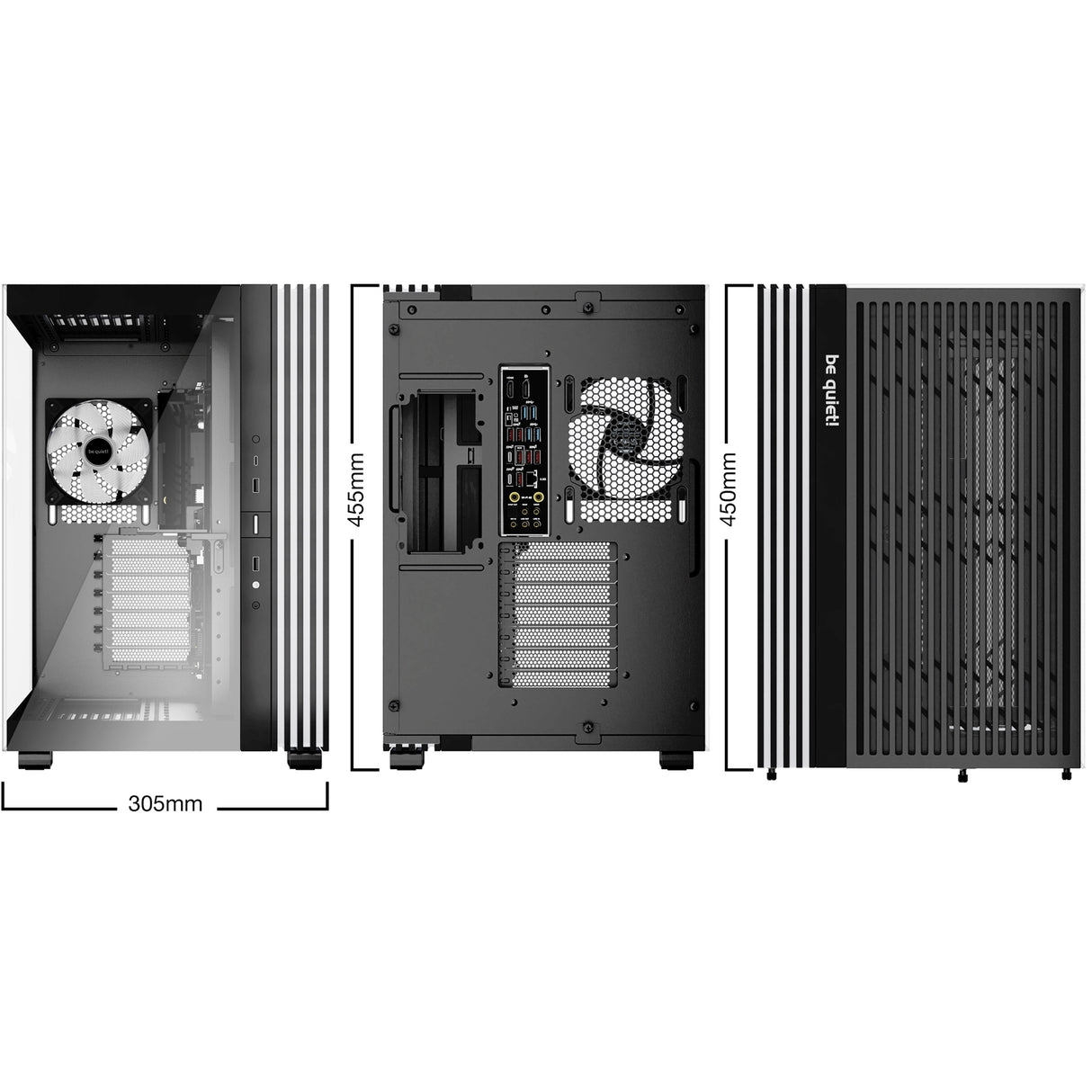 be-quiet! Light Base 600 LX, Black, Midi-Tower ATX Case, Massive ARGB LED Strip, Full Windowed Design, 4x Light Wings LX 120mm PWM fans included