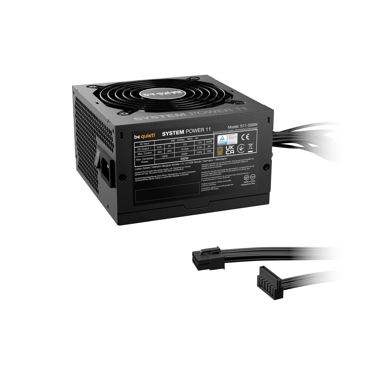 be quiet! System Power 11 550W is ATX 3.1 compliant and PCIe 5.1 compatible, 5-year manufacturer's warranty