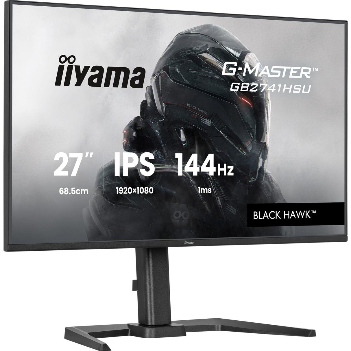 iiyama G-Master Black Hawk gaming monitor GB2741HSU-B1 27" Black, Height Adjustable, IPS, Ultra Slim Bezel, Full HD, 144Hz, 1ms, FreeSync, HDMI, Display Port, USB Hub