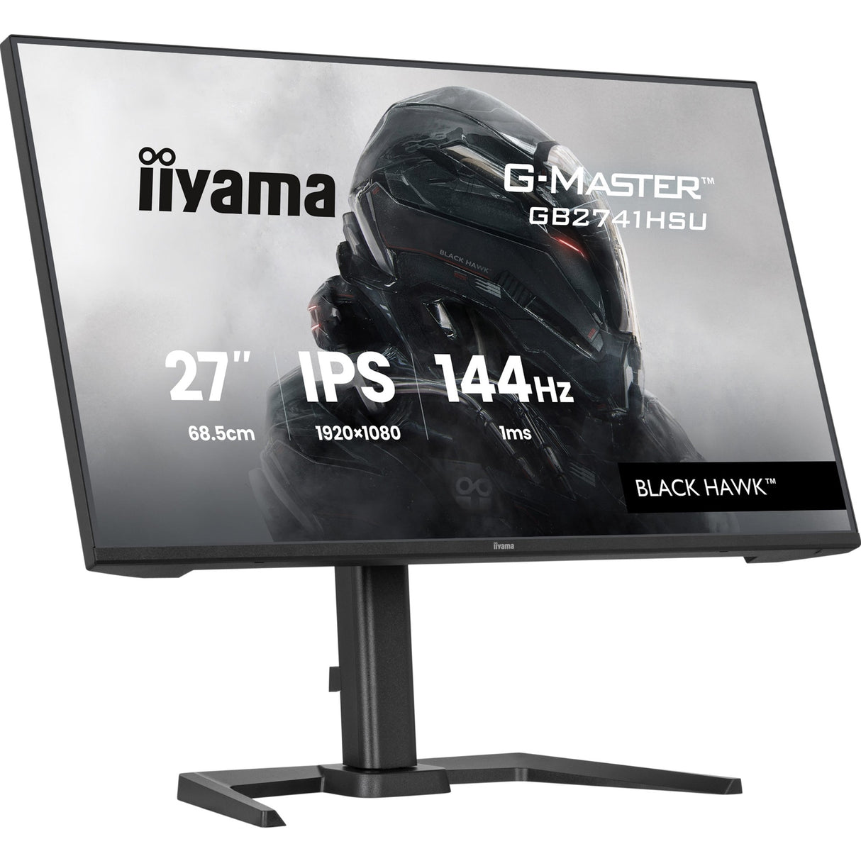 iiyama G-Master Black Hawk gaming monitor GB2741HSU-B1 27" Black, Height Adjustable, IPS, Ultra Slim Bezel, Full HD, 144Hz, 1ms, FreeSync, HDMI, Display Port, USB Hub