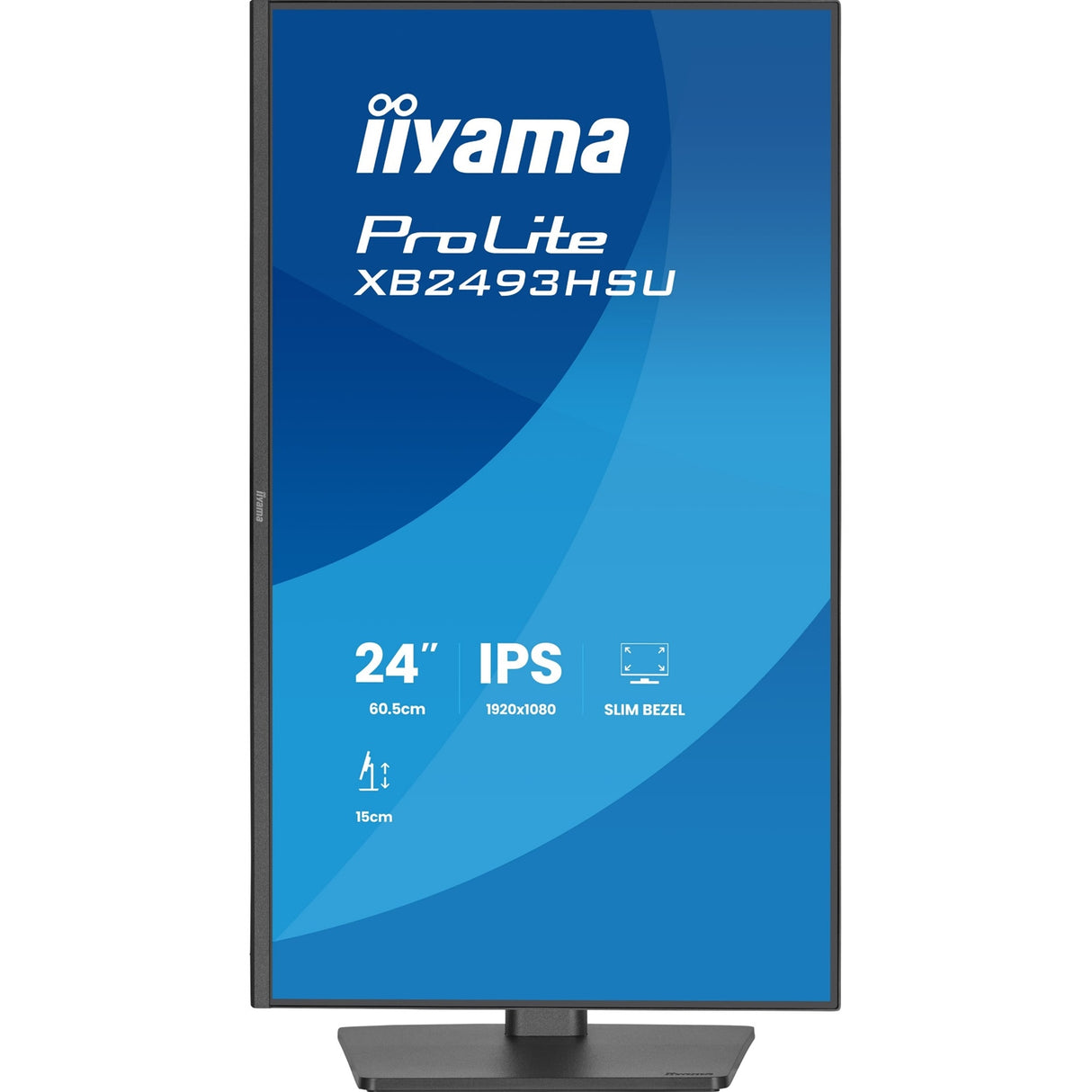 iiyama PROLITE XB2493HSU-B1 24 inch IPS Monitor, Full HD, 1ms, USB Hubx2, HDMI, DisplayPort, Freesync, 120Hz, Speakers, Black, ACR, Internal PSU, VESA, Height Adjustable