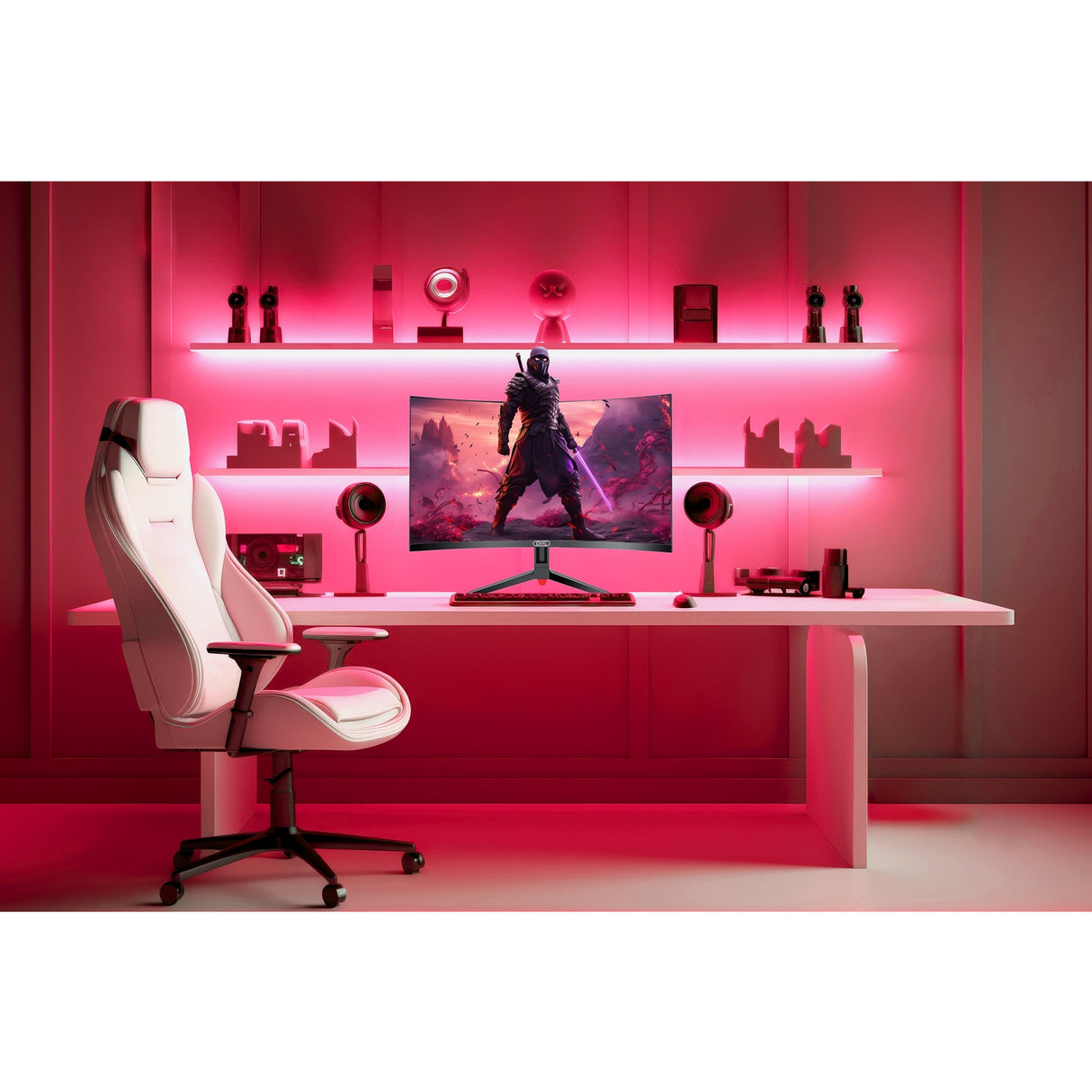 piXL CM32GF5 32 Inch 165Hz HDR Full HD Curved Gaming Monitor with AMD FreeSync & Nvidia G-Sync, 1920 x 1080 Resolution, 1ms Response Time, DisplayPort, HDMI & VESA Mount