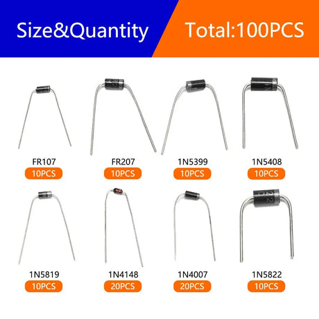 100pcs Diode Assortment