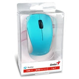 Genius NX-7000 Wireless Mouse, 2.4 GHz with USB Pico Receiver, Adjustable DPI levels up to 1200 DPI, 3 Button with Scroll Wheel, Ambidextrous Design, Blue