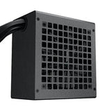 DeepCool PF500 500W PSU, 120mm Silent Hydraulic Bearing Fan, 80 PLUS White, Non Modular, UK Plug, Flat Black Cables, Efficient & Affordable
