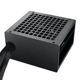 DeepCool PF500 500W PSU, 120mm Silent Hydraulic Bearing Fan, 80 PLUS White, Non Modular, UK Plug, Flat Black Cables, Efficient & Affordable