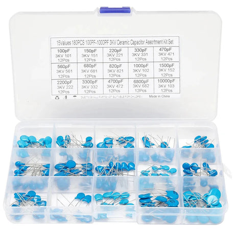 180pcs High Voltage Capacitor Assortment