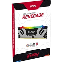 Kingston FURY Renegade KF564C32RSAK2-64 64GB (2x 32GB) DIMM System Memory, 6400MHz, DDR5, CL32, Silver, RGB, Intel XMP