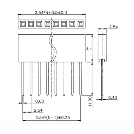 1x40 Female Pin Header