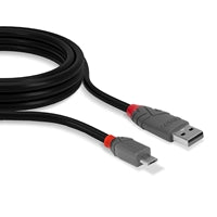 Lindy 36731 0.5m USB 2.0 Type A to Micro-B Cable, Anthra Line