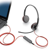 Plantronics Blackwire 3225 Stereo USB-C Headset with 3.5mm Jack & USB-C/A Adapter (Bulk Pack- Non-Retail)