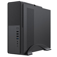 CiT S014C Black Slim Micro ATX/ITX Desktop Case with 300W Power Supply, USB 2.0, USB 3.0 Type-A & Type-C Ports