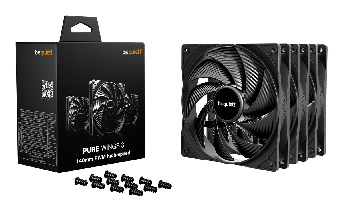 be quiet! Pure Wings 3 140mm | PWM high-speed Triple Pack Computer case Fan 14 cm Black 3 pc(s)