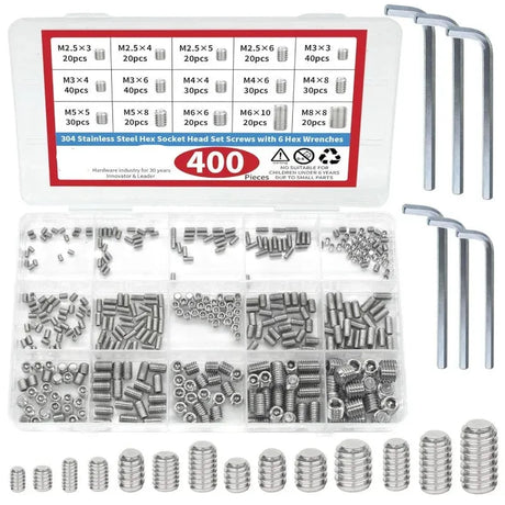 400pcs Grub Screw Assortment