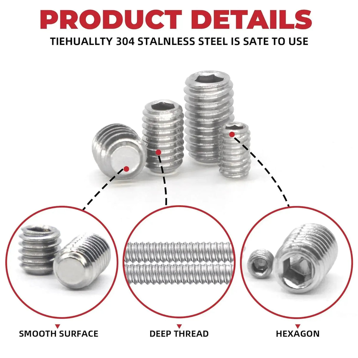 400pcs Grub Screw Assortment
