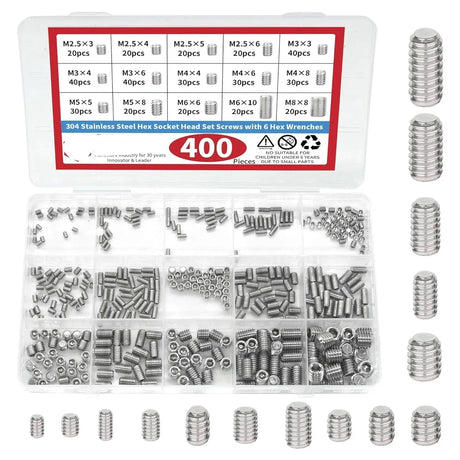 400pcs Grub Screw Assortment