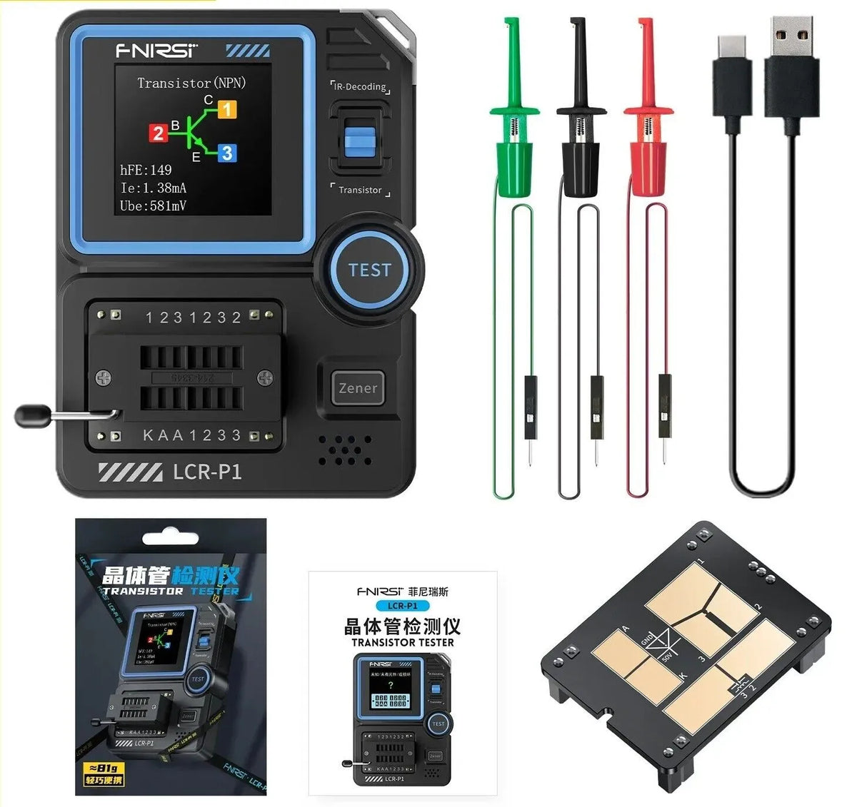 FNIRSI LCR-P1 Transistor Tester