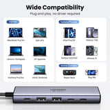 Ugreen USB-C Hub 6-in-1 HDMI - 2x USB-A 3.2 - 2x USB-C 3.2 - PD Docking Dock Grey