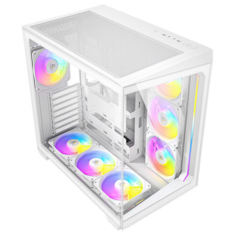 ANTEC Constellation C5 White ARGB Case, 270' Full-View Tempered Glass, Dual Chamber, Support Back-Connect Motherboards, 7 x ARGB PWM Fans With Built-In Fan Controller, ATX, Micro-ATX, ITX