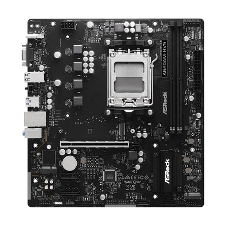 ASRock A620AM-HVS AMD AM5 Socket Motherboard, Micro-ATX, 2x DDR5 Slots, 2x M.2 Socket, GbE LAN, 1x D-Sub / 1x HDMI Port