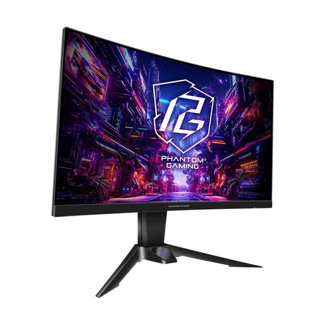 ASRock Phantom Gaming PG27QRT2A 27 Inch QHD (2560 x 1440) Curved (1500R) VA Gaming Monitor, 180Hz 1ms (MPRT) Response Time, 2 x HDMI 2.0, 1 x DisplayPort 1.4, with Speakers, Integrated Wi-Fi Antena (Compatible with Wi-Fi 4/5/6/6E/7)
