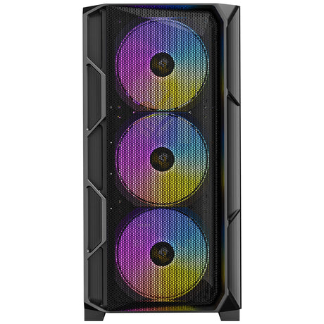 Antec AX1000 ARGB Mid-Tower Gaming PC Case, Full Mesh Front, Tempered Glass, Steel/Plastic,  4 x 120mm ARGB Fans, E-ATX, ATX/Micro-ATX/ITX Compatible