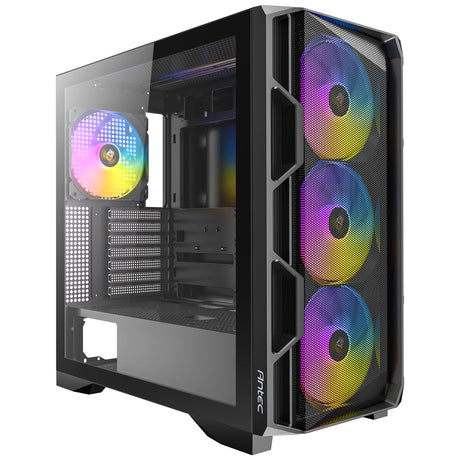 Antec AX1000 ARGB Mid-Tower Gaming PC Case, Full Mesh Front, Tempered Glass, Steel/Plastic,  4 x 120mm ARGB Fans, E-ATX, ATX/Micro-ATX/ITX Compatible