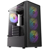 Antec AX26 RGB Elite Mid-Tower Gaming PC Case - May 4 x 120mm Fixed-RGB Fans na nakakabit, Tempered Glass Side Panel, High-Airflow Mesh Front - ATX/Micro-ATX/ITX