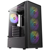 Antec AX26 RGB Elite Mid-Tower Gaming PC Case - May 4 x 120mm Fixed-RGB Fans na nakakabit, Tempered Glass Side Panel, High-Airflow Mesh Front - ATX/Micro-ATX/ITX