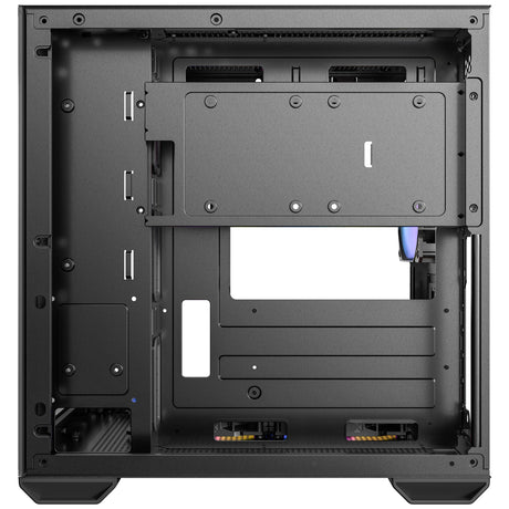 Antec CX60M ARGB Mini Tower Micro ATX Gaming Case, Black, Tempered Glass Panels, Dual Chamber Design, Vertical Cooling, Pre-Installed ARGB Fans, Water Cooling Support,