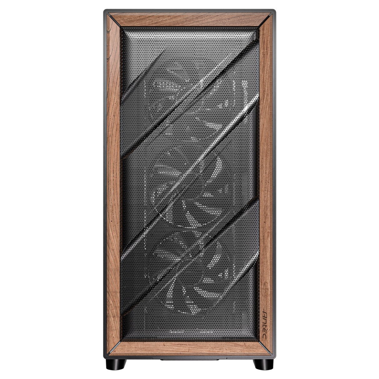 Antec Flux SE Full Tower PC Case with Solid Side Panel, Black/Wood, 5x Pre-Installed Fans, USB Type-C, E-ATX/ATX/mATX/mITX Compatibility