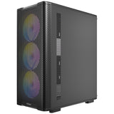 Antec VX310 ARGB Mid-Tower Gaming PC Case - Pre-Installed 4 x 120mm ARGB Fans, Tempered Glass Side Panel, High-Airflow Mesh Front - ATX/Micro-ATX/ITX