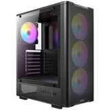 Antec VX310 ARGB Mid-Tower Gaming PC Case - Pre-Installed 4 x 120mm ARGB Fans, Tempered Glass Side Panel, High-Airflow Mesh Front - ATX/Micro-ATX/ITX