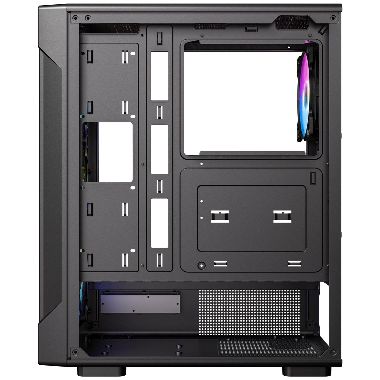 Antec VX320 ARGB Mid-Tower Gaming PC Case - Pre-Installed 4 x 120mm ARGB Fans, Tempered Glass Side Panel, High-Airflow Mesh Front - ATX/Micro-ATX/ITX