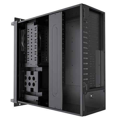 CiT 4U Rackmount Server Case 500mm, Heavy-Duty Industrial Chassis with Lockable Front Door, Supports ATX/mATX, 8x Internal HDD Bays for Massive Storage, Black