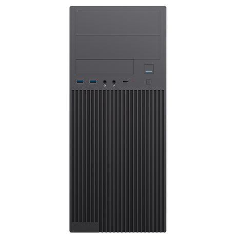 CiT Academy Mid-Tower Office PC Case With USB Type C and 80mm Rear Black Fan and 500W Power Supply Included
