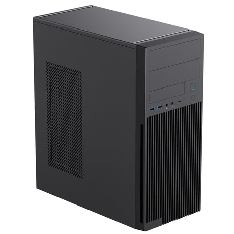 CiT Academy Mid-Tower Office PC Case With USB Type C and 80mm Rear Black Fan and 500W Power Supply Included